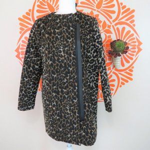 Joe Fresh Long Faux Leopard Coat M